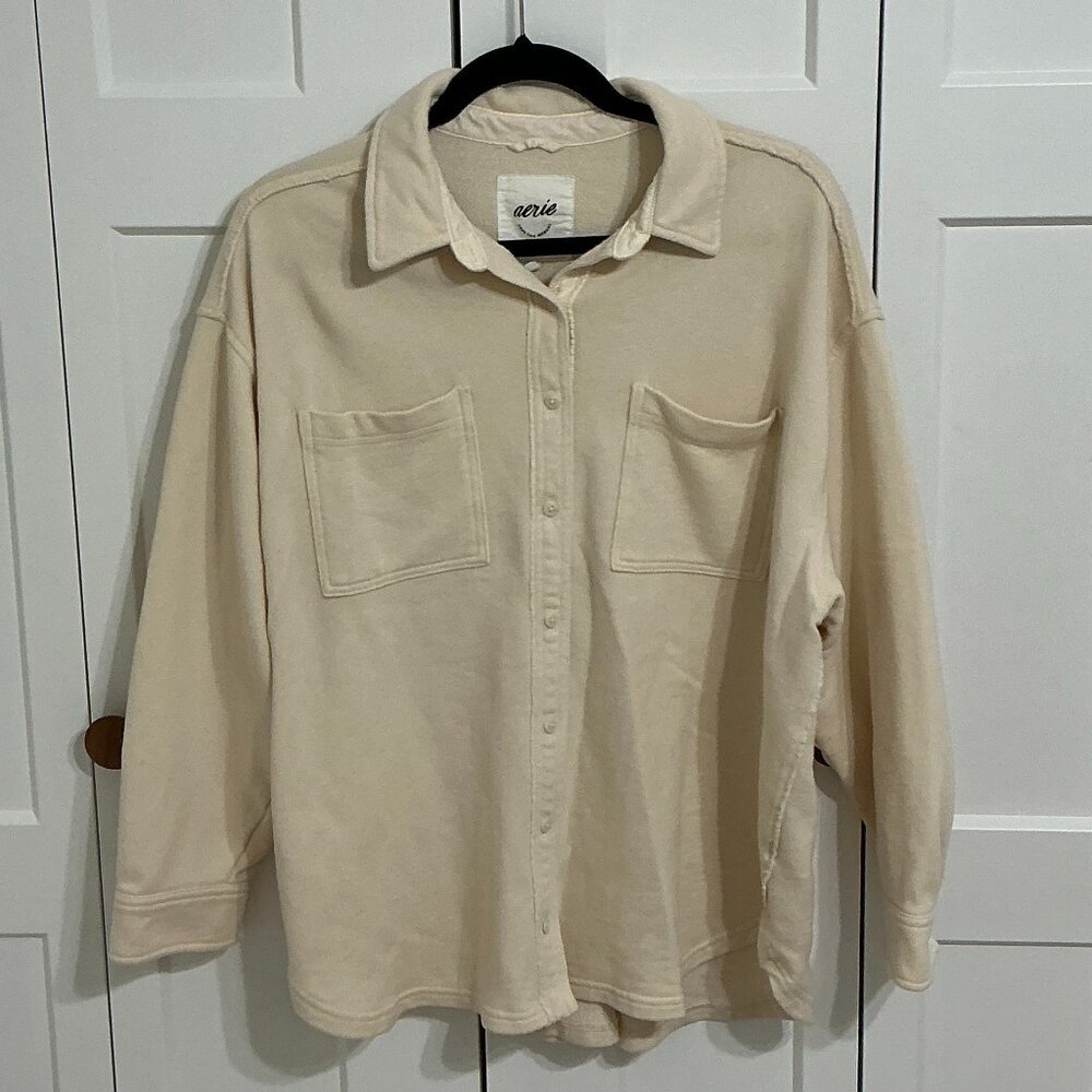 Aerie Lumberjane Shirt · Small ·  Cream ·  Relaxed Fit · Lumber Jane